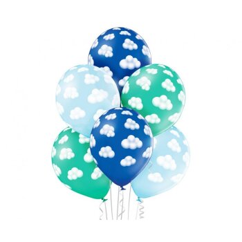 Ballon 30 cm 6 Stück - Fluffy Clouds Boys