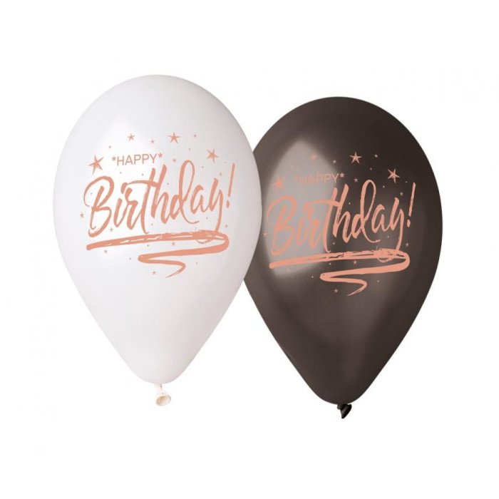 Ballon 33 cm 5 Stück - Happy Birthday Luxury