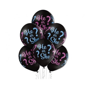 Ballon 30 cm 6 Stück - He or She?