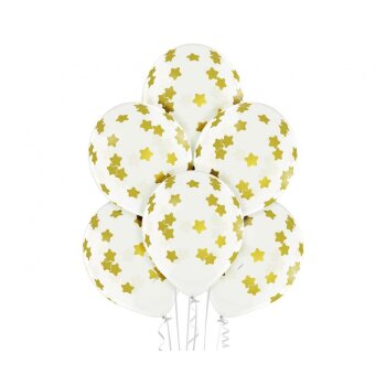 Ballon 30 cm 6 Stück - Golden Stars