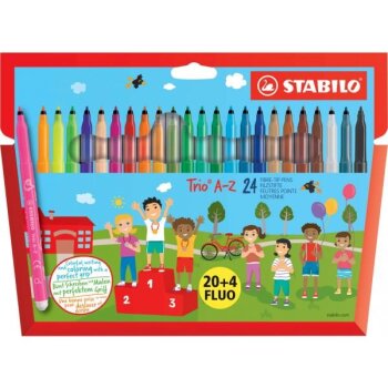 STABILO Fasermaler Trio A-Z, 24er Karton-Etui, PACK SPECIAL