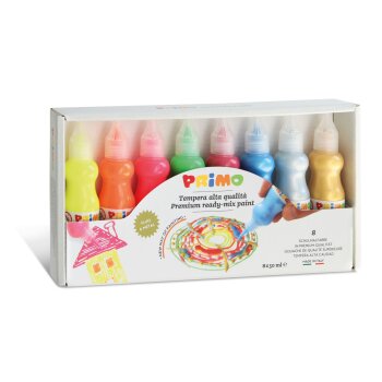 PRIMO Qualitätsschulmalfarbe 3D 8 x 50 ml Neon und...