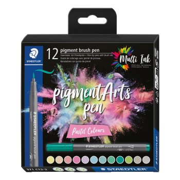 STAEDTLER Fasermaler pigment brush pen 12er Etui...