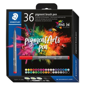 STAEDTLER Fasermaler pigment brush pen 36er Etui