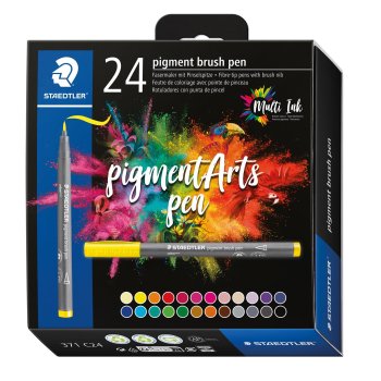 STAEDTLER Fasermaler pigment brush pen 24er Etui