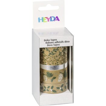 HEYDA Deko Tapes „Natur“ grün/silber...