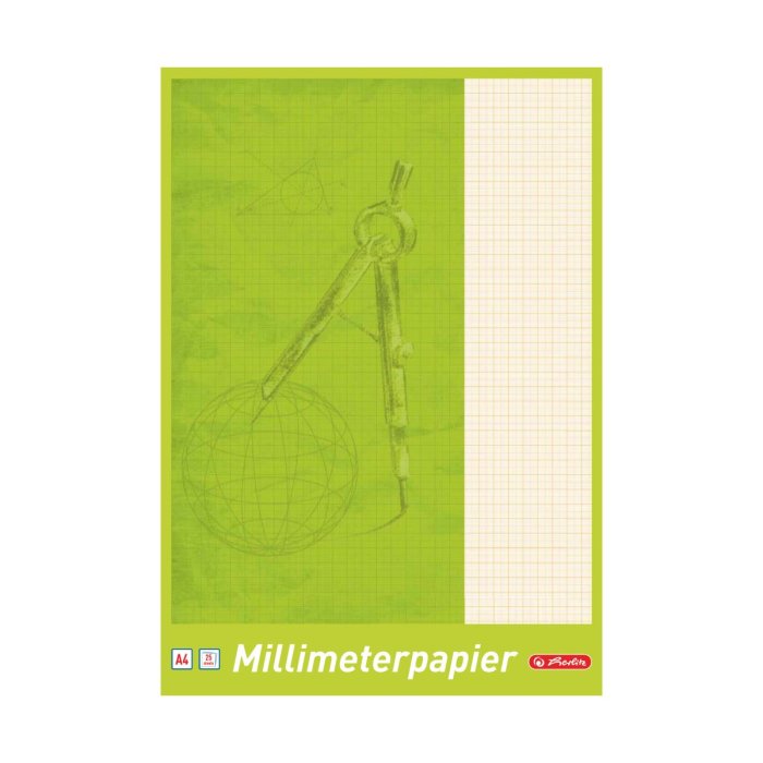 herlitz blok grafického / milimetrového papiera - A4 - 80 g / m2 - 25 listov