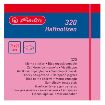 herlitz Haftnotiz-Würfel, 75 x 75 mm, Neonfarben 320...