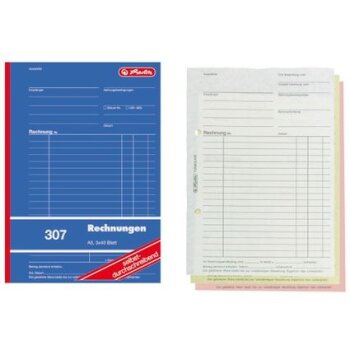 herlitz Formularbuch "Rechnung 307", DIN A5, 3...