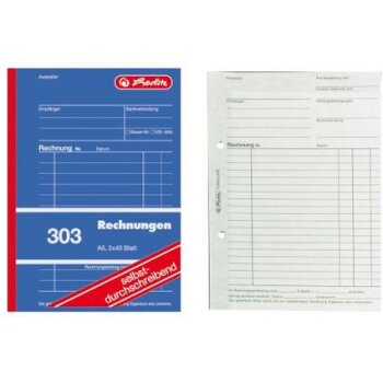 herlitz Formularbuch "Rechnung 303", DIN A6, 2...