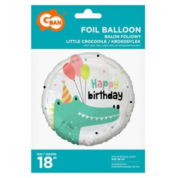 Happy Birthday Krokodil Folienballon - 36 cm