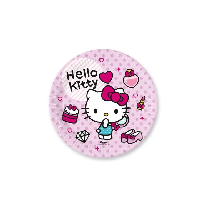 Party Pappteller 23 cm 8 Stück "Hello Kitty" Fashion