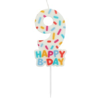 Folat Zahlenkerze 7 cm Cozy Sprinkles Zahl 9