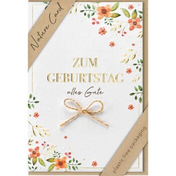 bsb Nature Card Geburtstag - Blumen am Rand