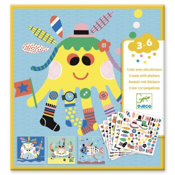 DJECO Basteln mit Sticker Meerestiere
