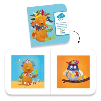DJECO Basteln mit Sticker Tiere gestalten