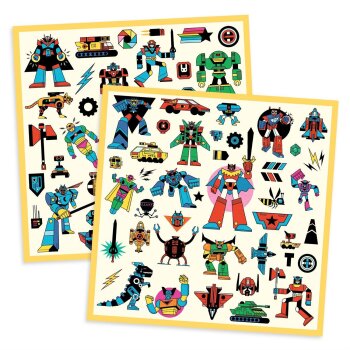 DJECO Metallic-Sticker Robots 160 Stück