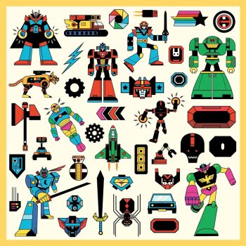 DJECO Metallic-Sticker Robots 160 Stück