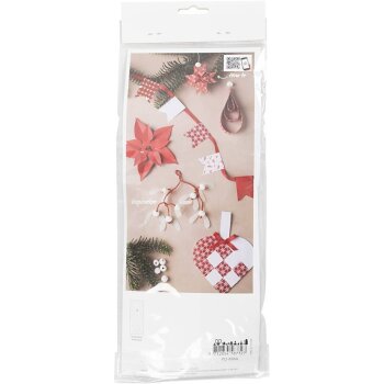 creativ company kreatívna súprava na tvorenie z papiera - červená / biela – vianočné ozdoby