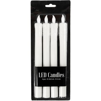 Creativ Company LED-Kerzen – 4 Stk/ 1 Pck, H 24,5...