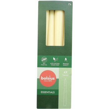 Bolsius Spitzkerzen 4er Set - 25 x 2,5 cm, creme