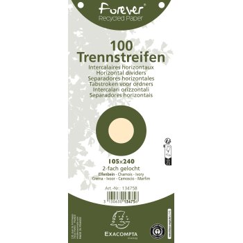 EXACOMPTA Trennstreifen Recycling, 105 x 240 mm, elfenbein