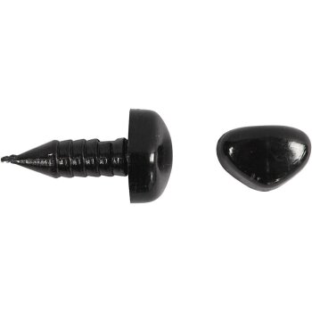 Creativ Company Clay Augen und Schnauzen zum Modellieren – 20 Set/ 1 Pck, D 3+6 mm, Größe 8x6+14x11 mm, Schwarz