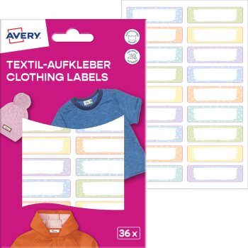 AVERY Textil-Etiketten, 13 x 45 mm, Muster pastell