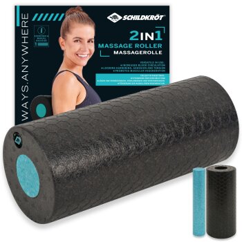 SCHILDKRÖT 2in1 Massagerolle, schwarz / blau