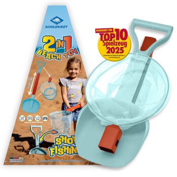 SCHILDKRÖT 2in1 Beachtoy-Set, rot / blau