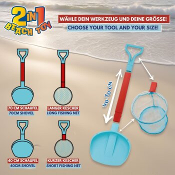 SCHILDKRÖT 2in1 Beachtoy-Set, rot / blau