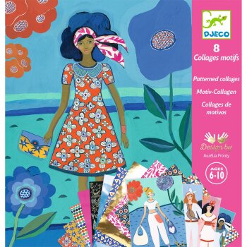DJECO Collage WAX Trend – Collage-Set mit 8 Karten...