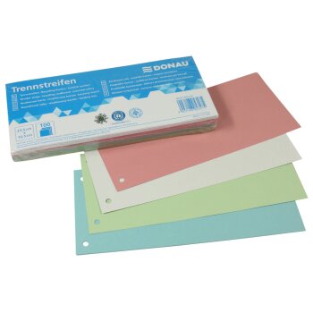 DONAU Trennstreifen 100 Stück, 235 x 105 mm, farbig...