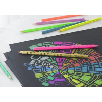 FABER-CASTELL trojhranné akvarelové farbičky - Colour GRIP - pastelové + neónové - 12 farieb