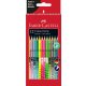 FABER-CASTELL Dreikant-Buntstifte Colour GRIP Pastell, Neon, Metallic 12er