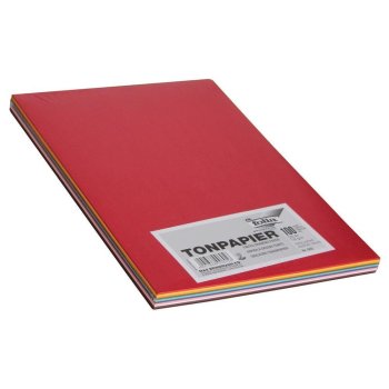 folia Tonpapier, DIN A4, 130 g/qm, 100 Blatt farbig sortiert