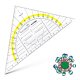 ARISTO Geodreieck® 16 cm transparent, mit Griff, Facette und Tuschenoppen (AR1553)