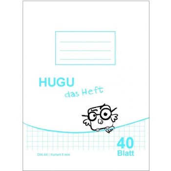 HUGU Schulheft A6 kariert 5mm 40 Blatt