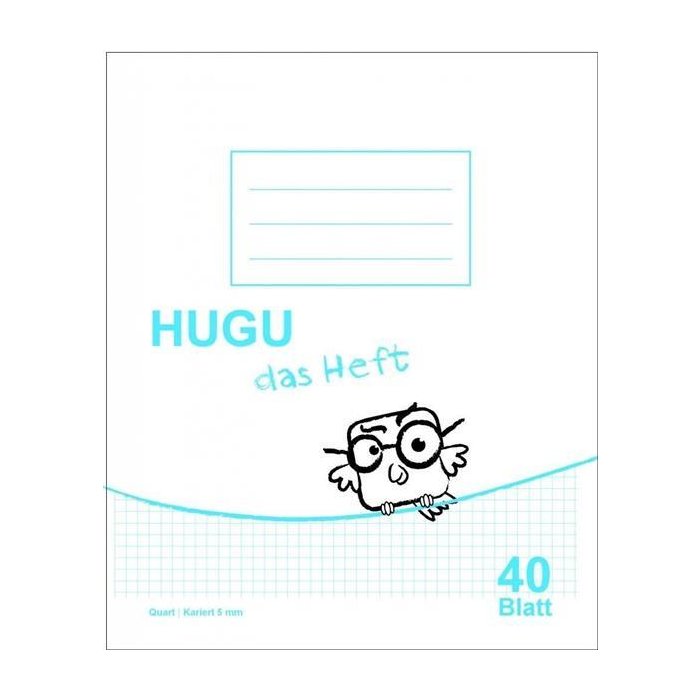 HUGU Schulheft Quart kariert 5mm 40 Blatt