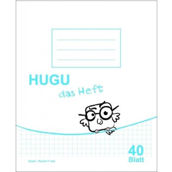 HUGU Schulheft Quart Kariert 7mm 40 Blatt