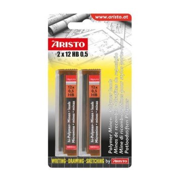 ARISTO Hi-Polymer Feinminen HB 0,5mm 2 x 12er (AR8650B)