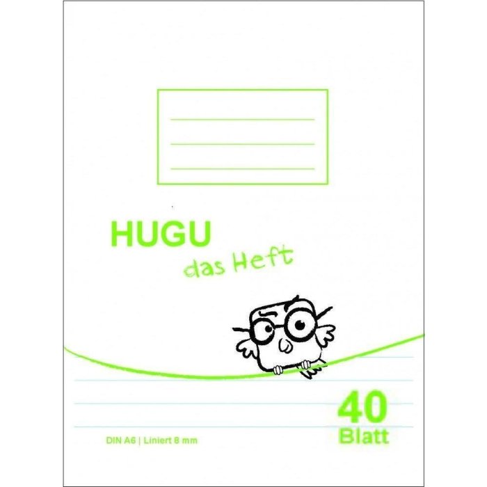 HUGU Schulheft A6 liniert 8mm 40 Blatt