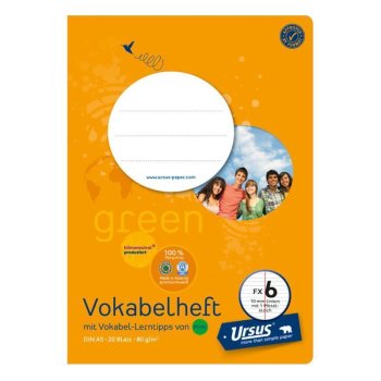 URSUS [OE] Vokabelheft FX6 / OE6 A5 20 Blatt 10mm liniert+1MST
