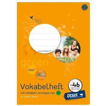 URSUS [OE] Vokabelheft FX46 / OE46 A4 40 Blatt 9mm liniert+2MST