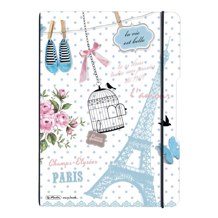 herlitz my.book flex Notizheft A4 2 x 40 Blatt liniert/kariert Paris